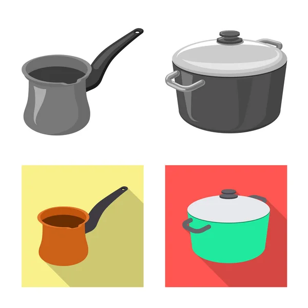 Vector ontwerp van de keuken en cook pictogram. Set van keuken- en apparatenbouw aandelensymbool voor web. — Stockvector
