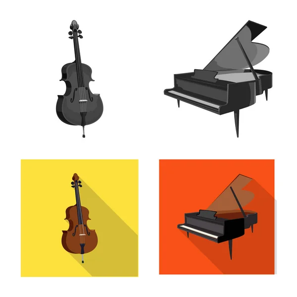 Isolerade objekt av musik och tune-ikonen. Uppsättning av verktyg och musik lager vektorillustration. — Stock vektor