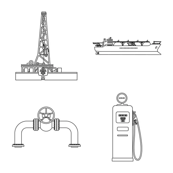 Isolierte Objekt des Öl-und Gas-Symbol. Sammlung von Öl und Benzin-Vektor-Symbol für Aktien. — Stockvektor