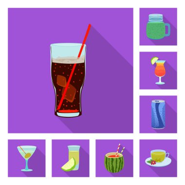 İçki ve bar logosu yalıtılmış nesne. İçki topluluğu ve hisse senedi için parti vektör simgesi.