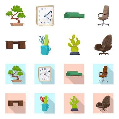 Mobilya ve iş simgesi yalıtılmış nesne. Mobilya ve ev hisse senedi simgesi web için set.