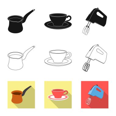 Mutfak ve yemek sembol yalıtılmış nesne. Hisse senedi için mutfak ve cihazı vektör simge topluluğu.