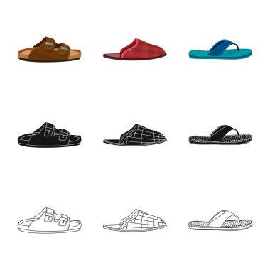 Ayakkabı ve ayakkabı logo vektör tasarımı. Hisse senedi için ayakkabı ve ayak vektör simge topluluğu.