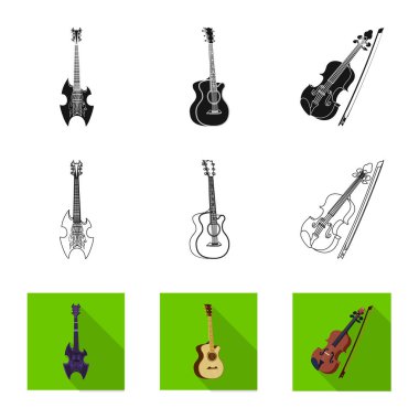 Müzik ve melodi logo yalıtılmış nesne. Müzik ve aracı hisse senedi vektör çizim topluluğu.
