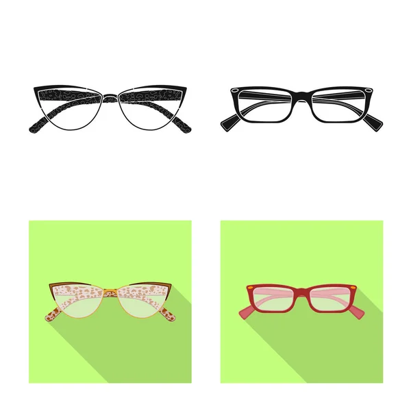 Conception vectorielle de lunettes et symbole de monture. Jeu de lunettes et accessoire illustration vectorielle de stock . — Image vectorielle