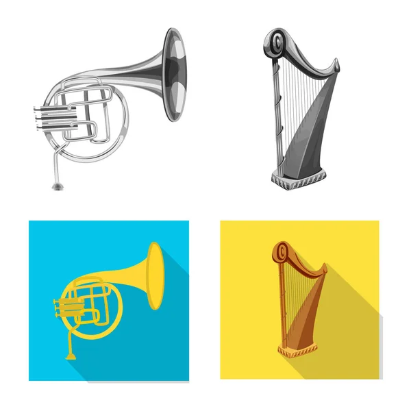 Vektor-Design von Musik und Melodie-Icon. Sammlung von Musik und Vektor-Illustrationen für Werkzeuge. — Stockvektor