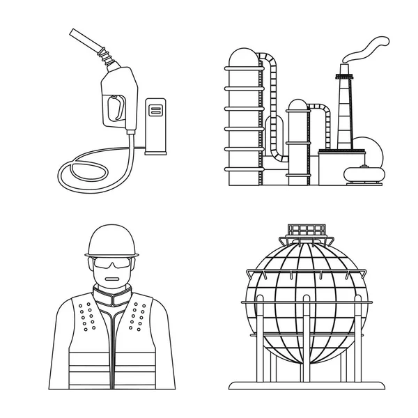 Vector illustration of oil and gas icon. Set of oil and petrol stock symbol for web. — Stock Vector