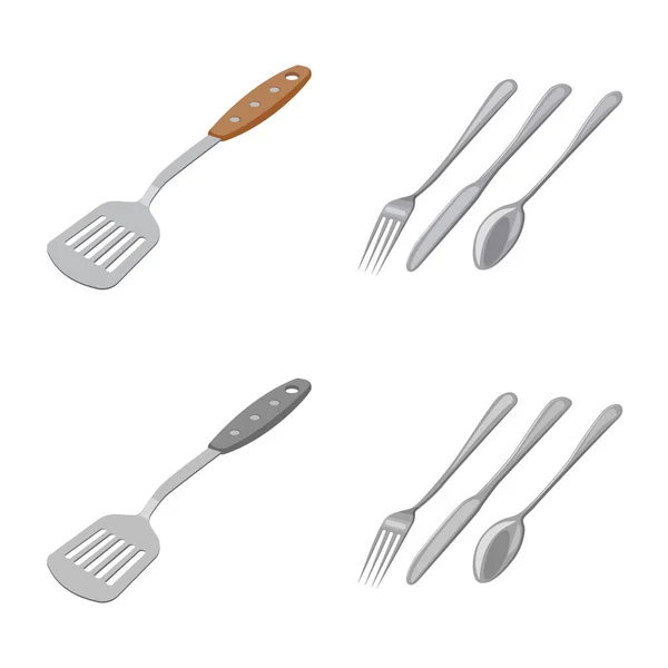 Isolé objet de cuisine et cuisinier signe. Collection de symboles de stock de cuisine et d'appareils pour le web . — Image vectorielle