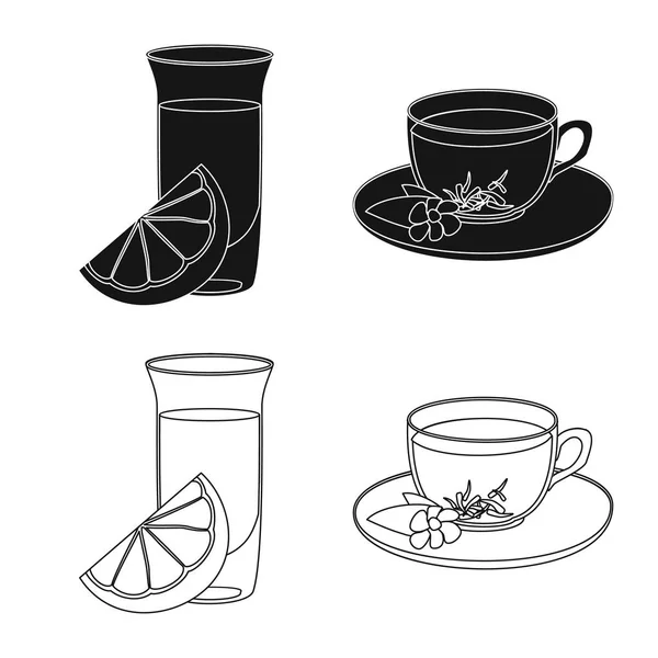 Векторный дизайн логотипа напитка и бара. Набор напитков и праздничных акций символ для веб . — стоковый вектор
