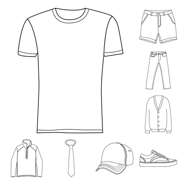 Geïsoleerde object van mens en kleding pictogram. Collectie van mens en slijtage aandelensymbool voor web. — Stockvector