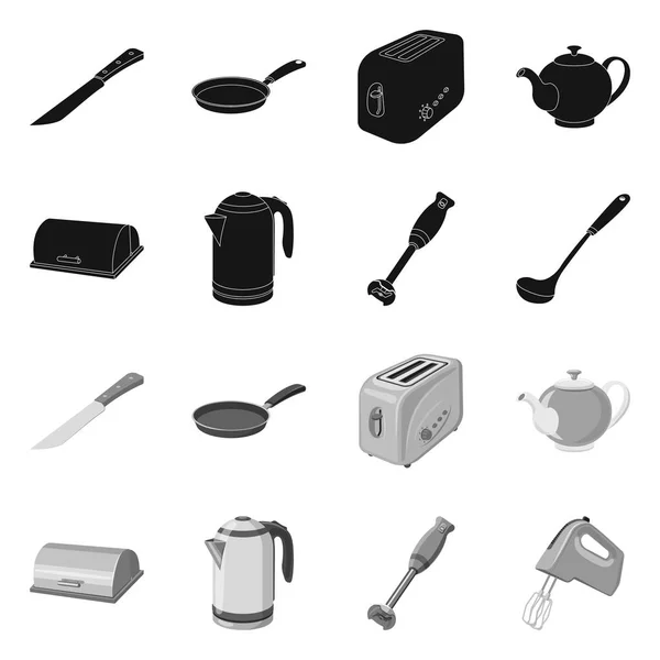 Vektorillustration av kök och koka ikonen. Uppsättning av kök och apparaten vektor ikonen för lager. — Stock vektor