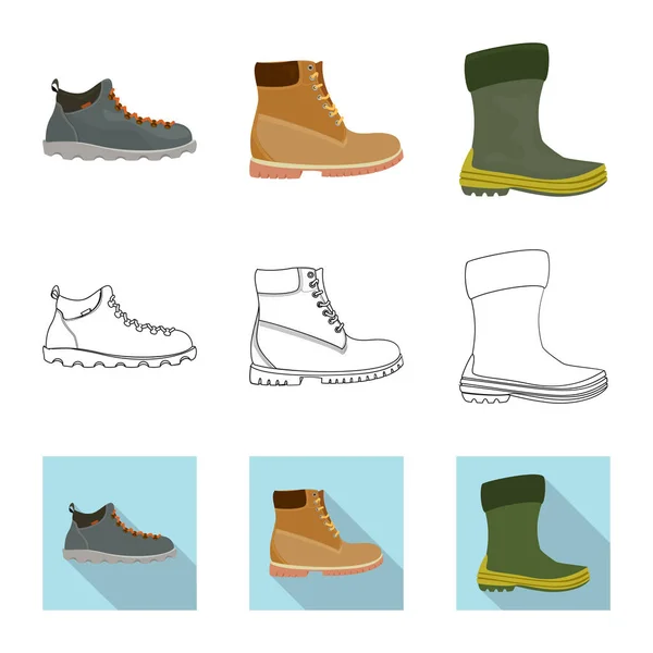 Conception vectorielle de la chaussure et des chaussures signe. Ensemble de chaussure et symbole de stock de pied pour la toile . — Image vectorielle