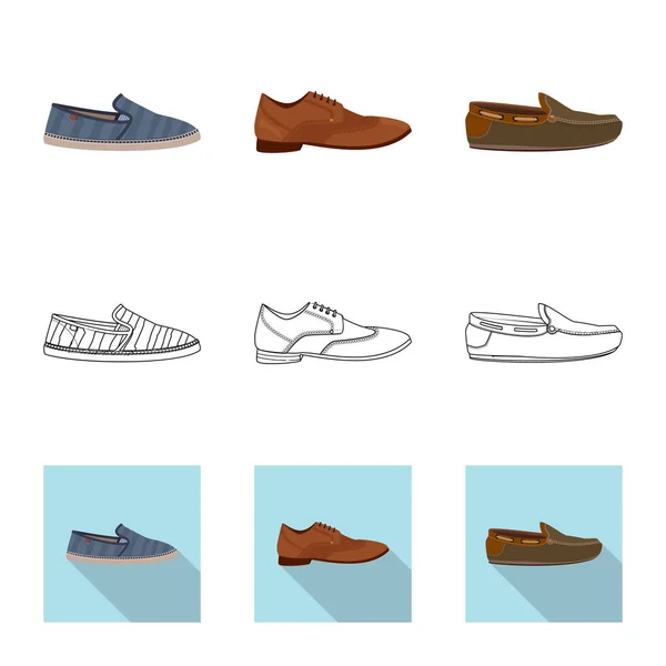 Projeto vetorial de sapato e calçado sinal. Conjunto de sapato e pé estoque vetor ilustração . — Vetor de Stock