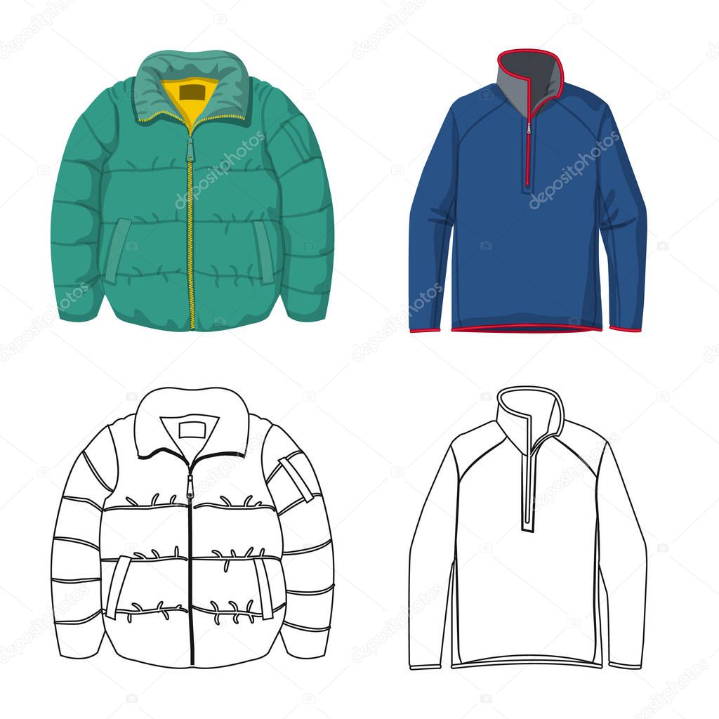 Isolated object of man and clothing sign. Set of man and wear vector icon for stock.