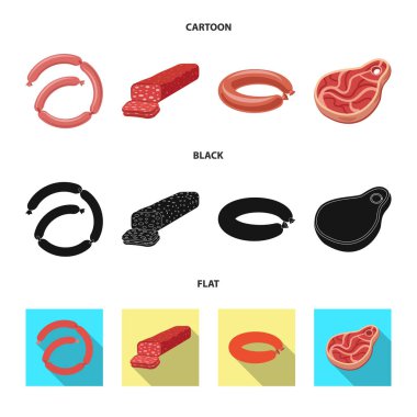 Et ve jambon simge vektör tasarımı. Et ve web için hisse senedi simgesi yemek koleksiyonu.