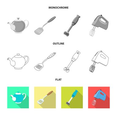 Mutfak ve yemek sembol yalıtılmış nesne. Hisse senedi için mutfak ve cihazı vektör simge kümesi.