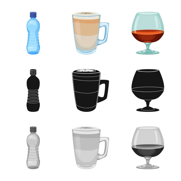 Design vettoriale del simbolo della bevanda e del bar. Raccolta di bevande e party stock symbol per il web . — Vettoriale Stock