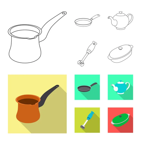 Isolated object of kitchen and cook icon. Set of kitchen and appliance stock vector illustration. — Stock Vector