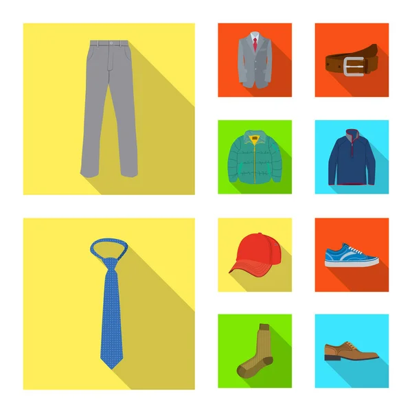 Vector design of man and clothing sign. Set of man and wear stock vector illustration. — Stock Vector