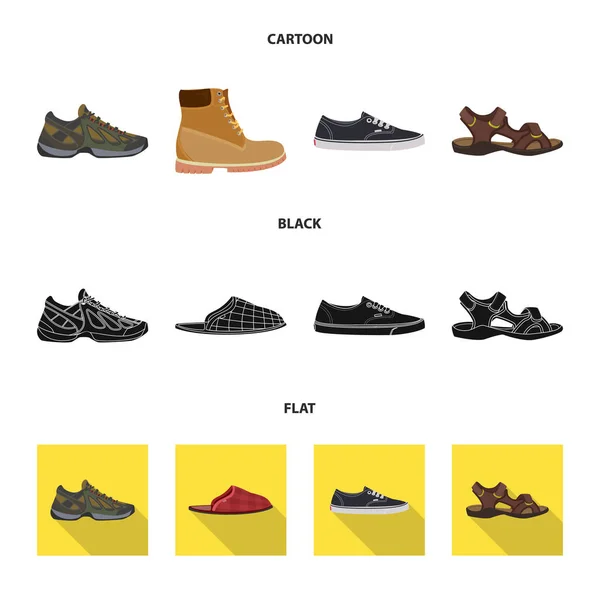 鞋和鞋类符号的向量例证。一组鞋和脚向量图标股票. — 图库矢量图片