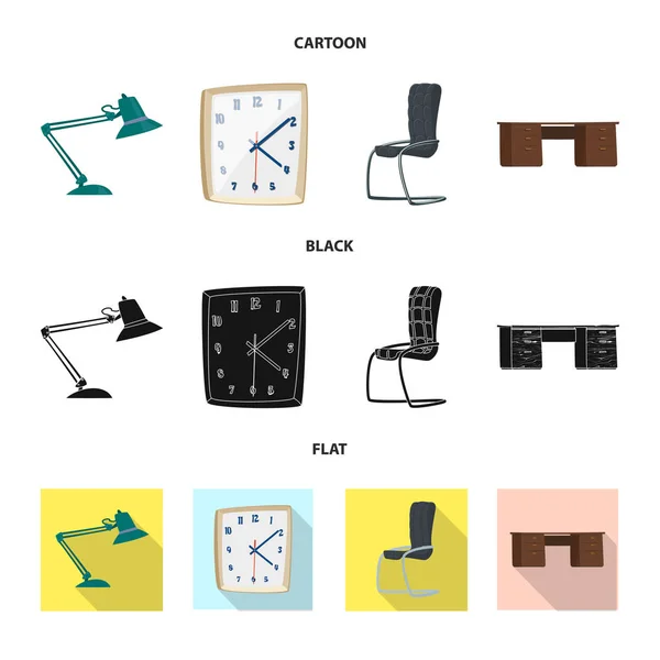 Objet isolé de mobilier et signe de travail. Collection de meubles et de la maison stock symbole pour le web . — Image vectorielle