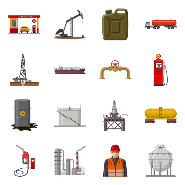 Ilustración vectorial del logotipo de petróleo y gas. Conjunto de aceite y aceite icono vector para stock . — Vector de stock