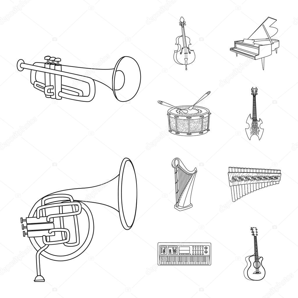 Vector illustration of music and tune logo. Collection of music and tool stock vector illustration.