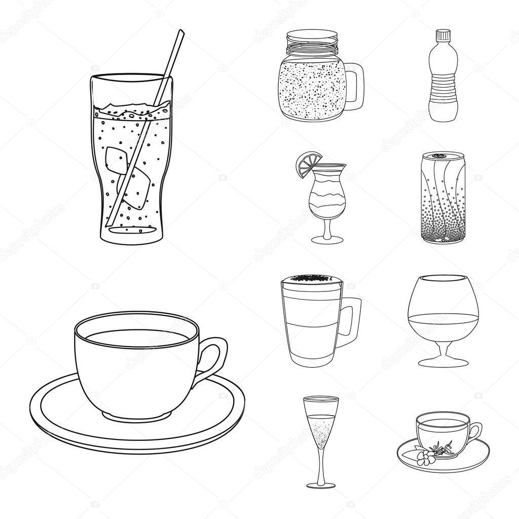 Vector design of drink and bar symbol. Set of drink and party stock symbol for web.
