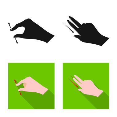 Dokunmatik ve el logo vektör tasarımı. Dokunmatik ekran ve dokunmatik hisse senedi vektör çizim topluluğu.