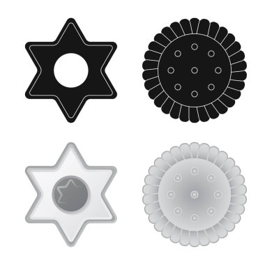 Bisküvi ve kek logo yalıtılmış nesne. Bisküvi ve çikolata hisse senedi simgesi web için kümesi.