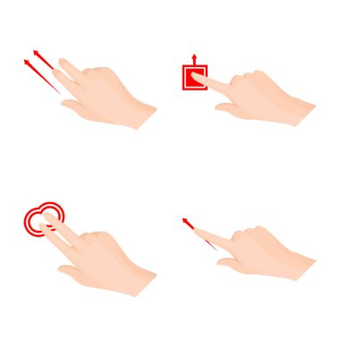 Dokunmatik ve el logo vektör Illustration. Dokunmatik ekran ayarla ve stok için vektör simgeye dokunun.