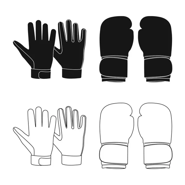 Diseño vectorial de guante y logotipo de invierno. Juego de guante y equipo vector icono para stock . — Archivo Imágenes Vectoriales