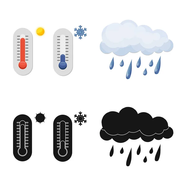 Ilustração vetorial do clima e sinal climático. Coleção de símbolo de estoque de tempo e nuvem para web . —  Vetores de Stock