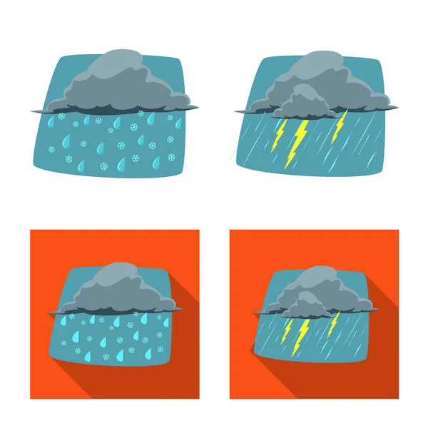 Illustrazione vettoriale del clima e del segno climatico. Set di meteo e cloud stock simbolo per il web . — Vettoriale Stock