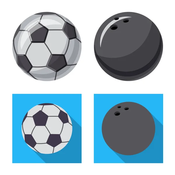 Векторный дизайн спорта и символа мяча. Набор спортивных и спортивных векторных иллюстраций . — стоковый вектор