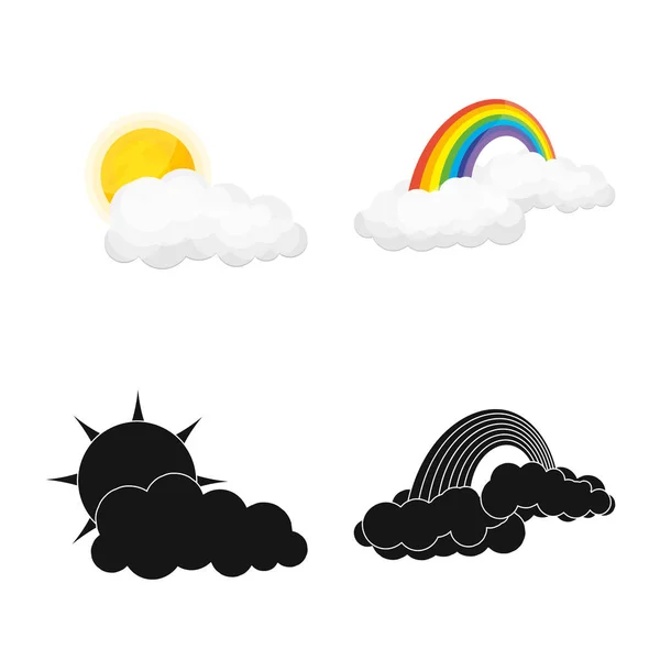 Illustrazione vettoriale del clima e del clima logo. Raccolta di icone meteo e vettoriali cloud per stock . — Vettoriale Stock