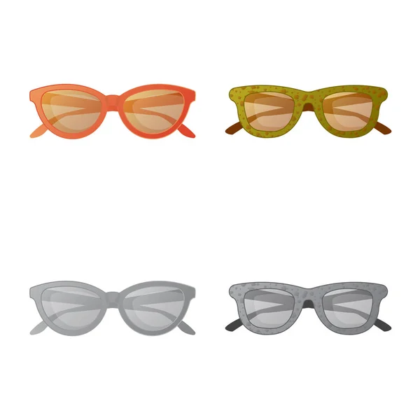 Ilustración vectorial de gafas y gafas de sol icono. Conjunto de gafas y accesorio símbolo de stock para web . — Vector de stock