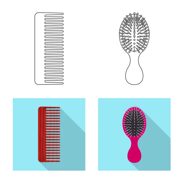 Vektor design pensel och hår-logotypen. Samling av borsten och hårborste lager vektorillustration. — Stock vektor