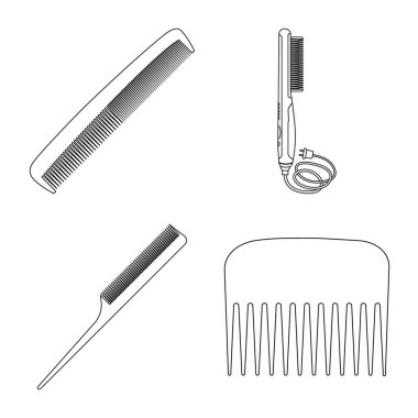 Fırça ve saç simge vektör tasarımı. Fırça ve saç fırçası hisse senedi vektör çizim topluluğu.