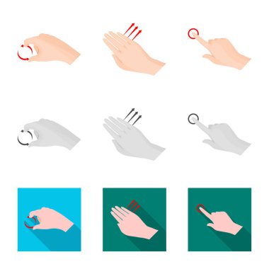 Dokunmatik ve el logo vektör Illustration. Dokunmatik ekran ayarla ve stok vektör çizim değmek.