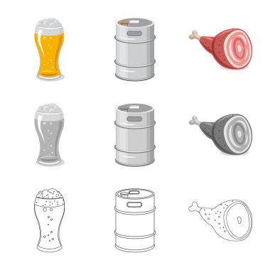 Yalıtılmış nesne üye bar ve pub. Pub ve iç hisse senedi vektör çizim.