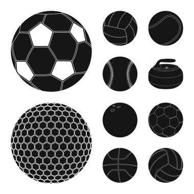 Spor ve top logo vektör Illustration. Spor ve web için atletik hisse senedi simgesi toplama.
