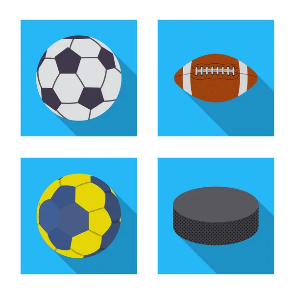 Objeto isolado de esporte e sinal de bola. Conjunto de esporte e atlético estoque vetor ilustração . — Vetor de Stock