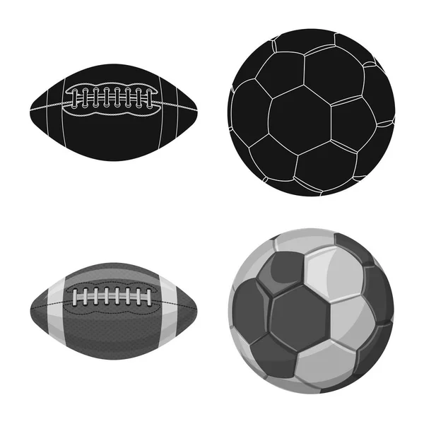Objeto isolado de esporte e símbolo de bola. Coleção de esporte e ícone de vetor atlético para estoque . — Vetor de Stock