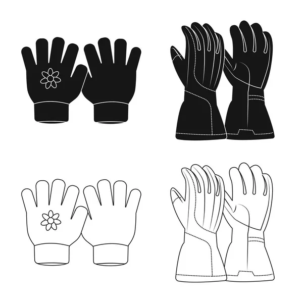 Isoliertes Objekt aus Handschuh und Wintersymbol. Handschuhset und Ausrüstungslager Symbol für Web. — Stockvektor