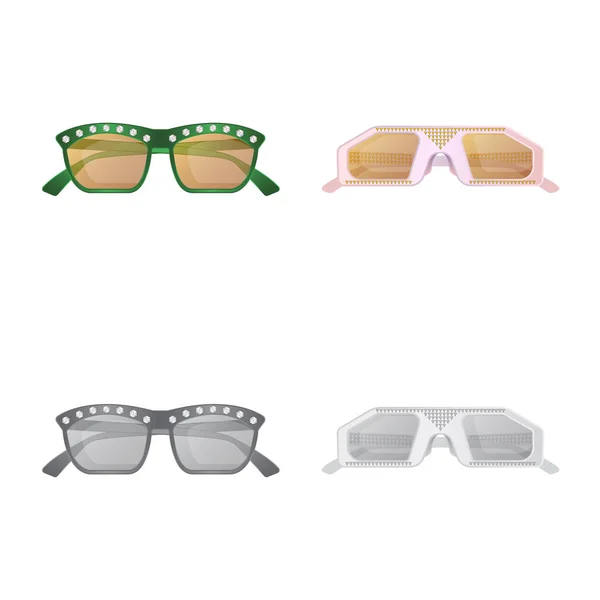 Illustration vectorielle de lunettes et de lunettes de soleil signe. Collection de lunettes et accessoire stock symbole pour web . — Image vectorielle