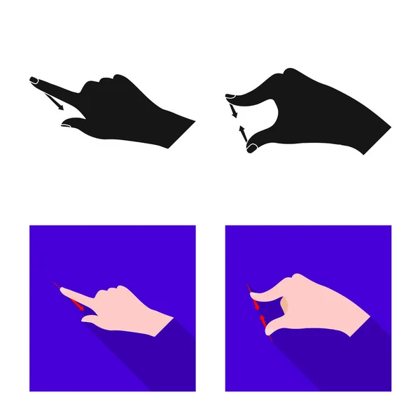 Design vetorial de tela sensível ao toque e logotipo da mão. Coleção de tela sensível ao toque e ilustração vetorial de estoque de toque . —  Vetores de Stock