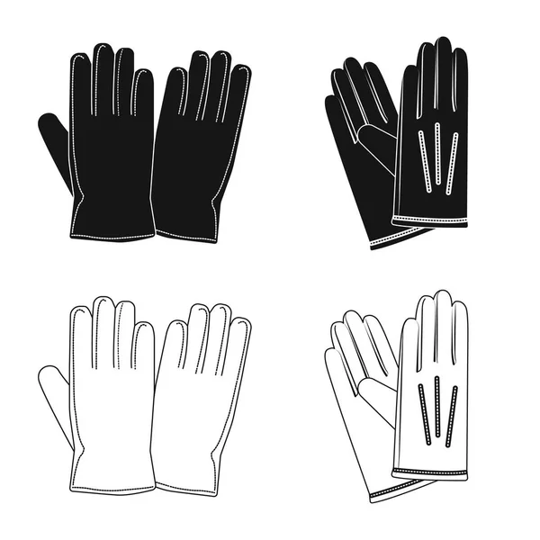 Illustrazione vettoriale di guanto e icona invernale. Set di guanti e attrezzature icona vettoriale per magazzino . — Vettoriale Stock