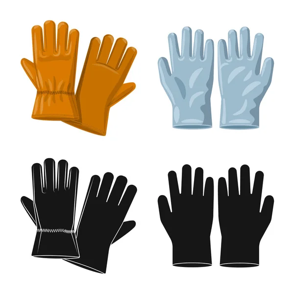 手套和冬天标志的向量例证。网络手套和设备库存符号的收集. — 图库矢量图片
