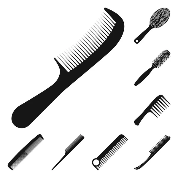 Diseño vectorial del pincel y el símbolo del cabello. Colección de cepillo y cepillo de pelo vector de ilustración . — Vector de stock